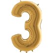 40IN GOLD NUMBER 3 FOIL BALLOON