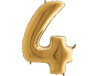 40IN GOLD NUMBER 4 FOIL BALLOON