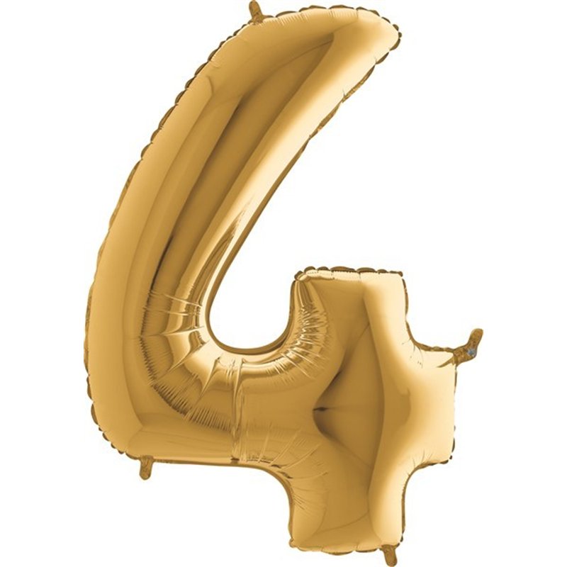 40IN GOLD NUMBER 4 FOIL BALLOON