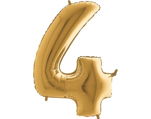 40IN GOLD NUMBER 4 FOIL BALLOON