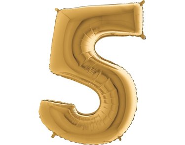 40IN GOLD NUMBER 5 FOIL BALLOON