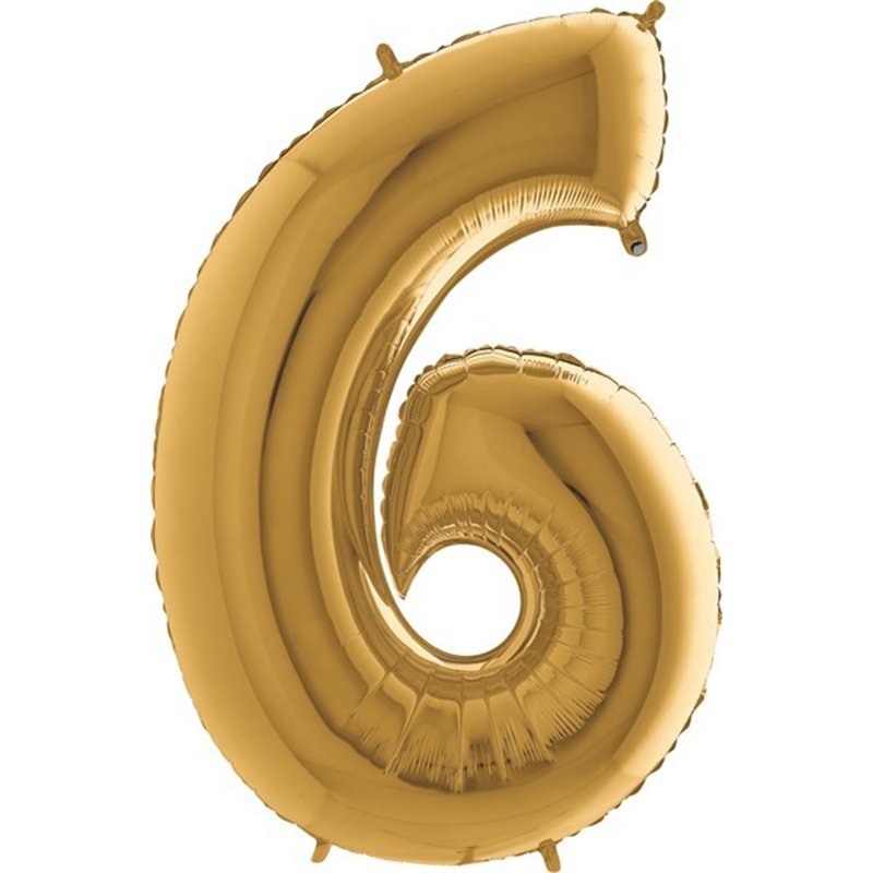 40IN GOLD NUMBER 6 FOIL BALLOON
