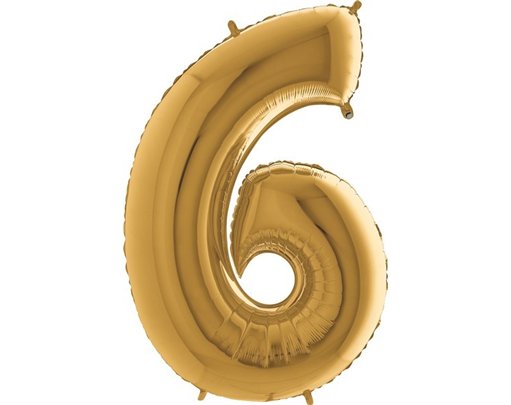40IN GOLD NUMBER 6 FOIL BALLOON