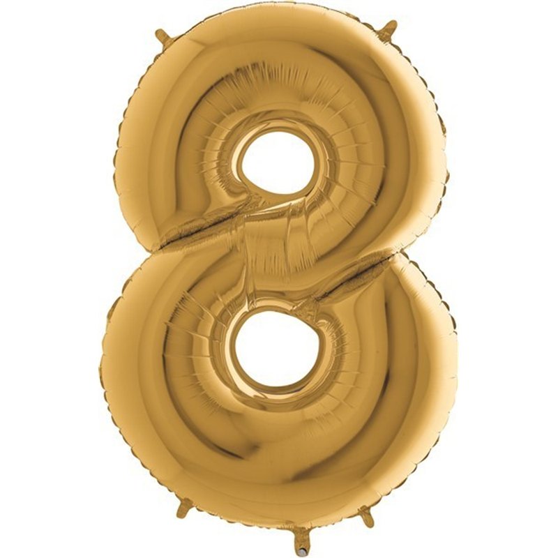 40IN GOLD NUMBER 8 FOIL BALLOON