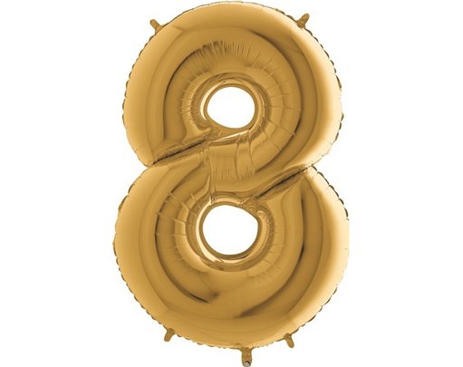 40IN GOLD NUMBER 8 FOIL BALLOON