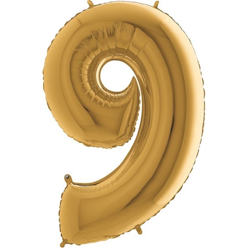 40IN GOLD NUMBER 9 FOIL BALLOON