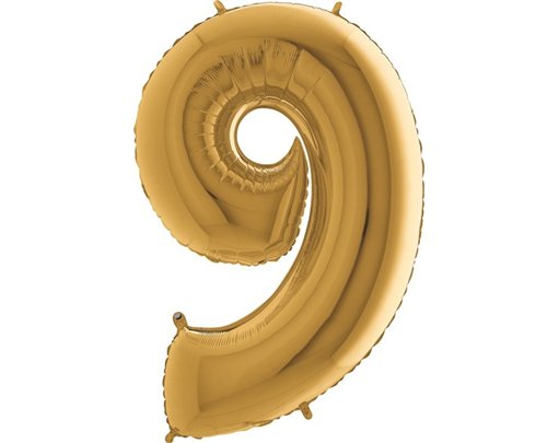 40IN GOLD NUMBER 9 FOIL BALLOON