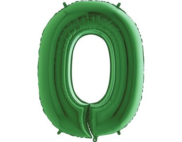 40IN GREEN NUMBER 0 FOIL BALLOON