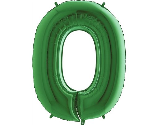 40IN GREEN NUMBER 0 FOIL BALLOON