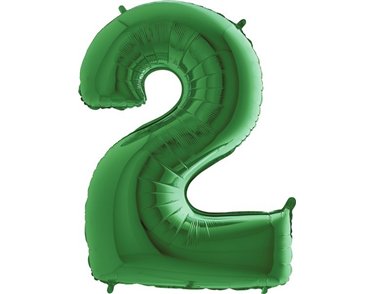 40IN GREEN NUMBER 2 FOIL BALLOON