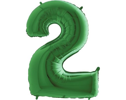 40IN GREEN NUMBER 2 FOIL BALLOON