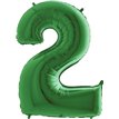 40IN GREEN NUMBER 2 FOIL BALLOON