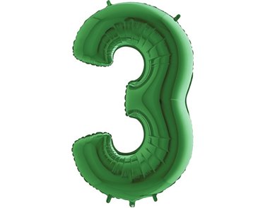 40IN GREEN NUMBER 3 FOIL BALLOON
