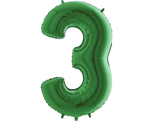 40IN GREEN NUMBER 3 FOIL BALLOON