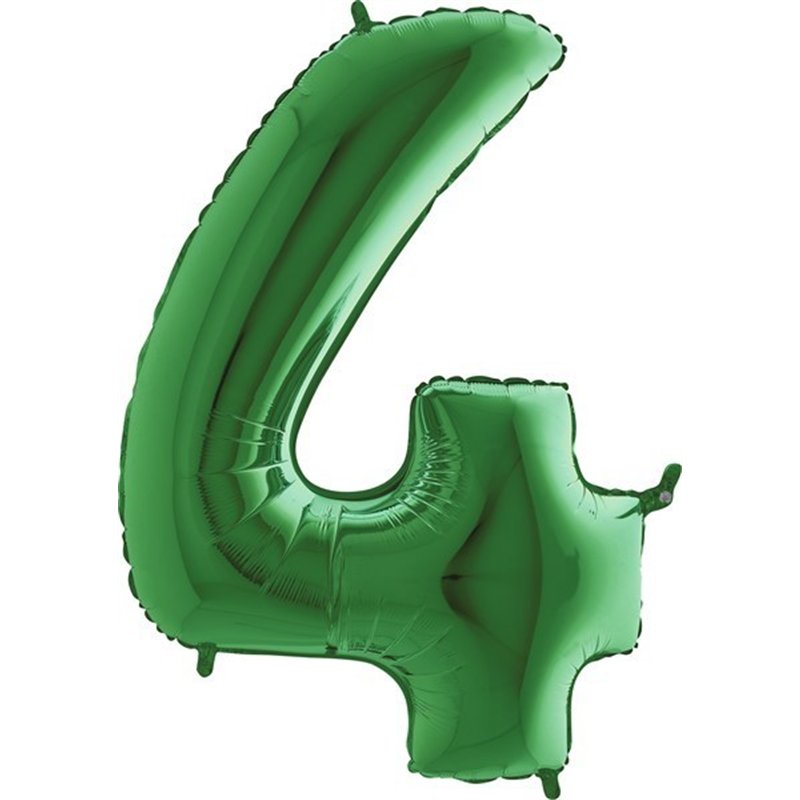 40IN GREEN NUMBER 4 FOIL BALLOON