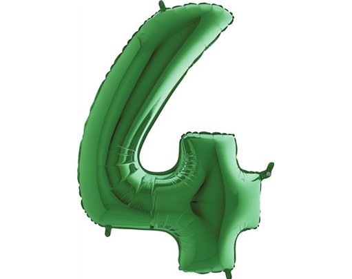 40IN GREEN NUMBER 4 FOIL BALLOON