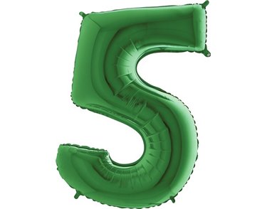 40IN GREEN NUMBER 5 FOIL BALLOON