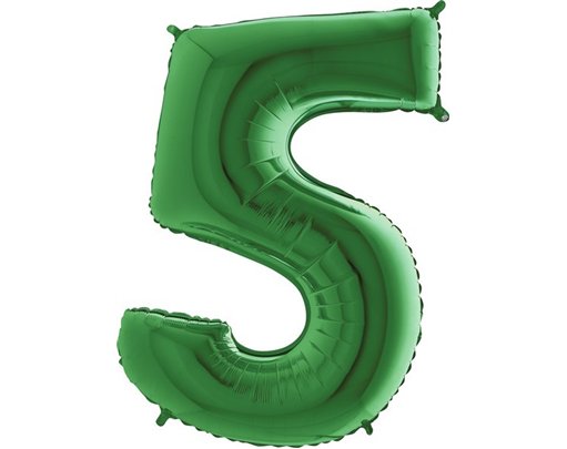 40IN GREEN NUMBER 5 FOIL BALLOON