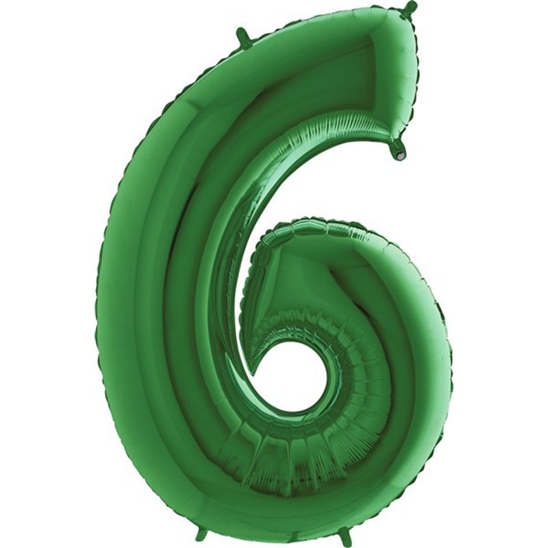 40IN GREEN NUMBER 6 FOIL BALLOON