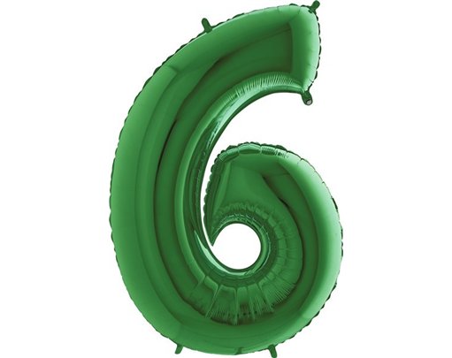 40IN GREEN NUMBER 6 FOIL BALLOON