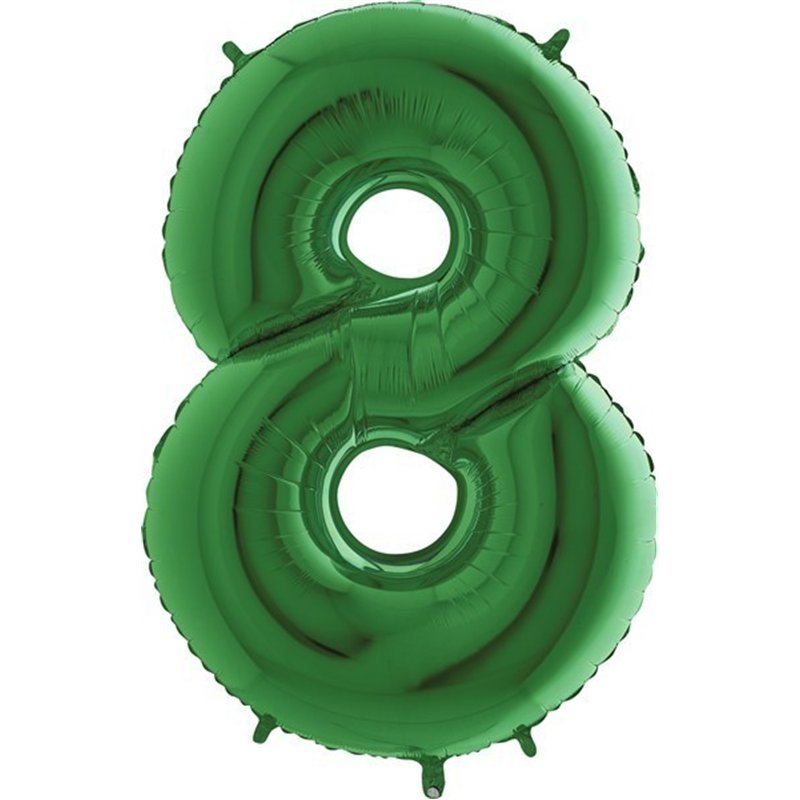 40IN GREEN NUMBER 8 FOIL BALLOON