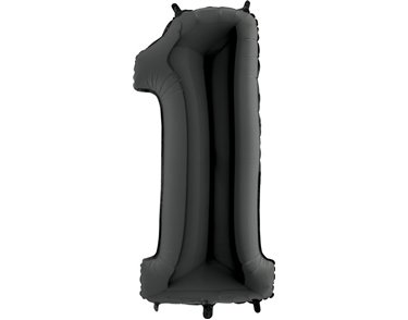40IN BLACK NUMBER 1 FOIL BALLOON