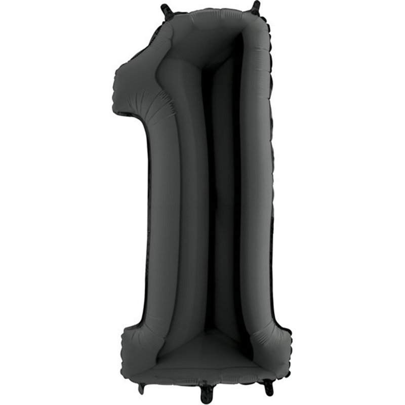 40IN BLACK NUMBER 1 FOIL BALLOON