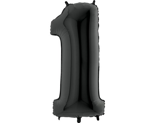 40IN BLACK NUMBER 1 FOIL BALLOON