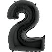 40IN BLACK NUMBER 2 FOIL BALLOON