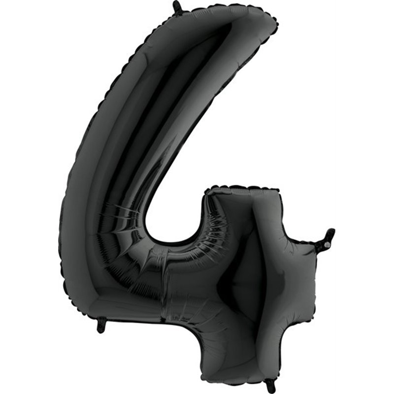 40IN BLACK NUMBER 4 FOIL BALLOON