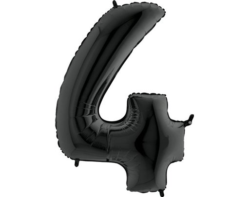 40IN BLACK NUMBER 4 FOIL BALLOON