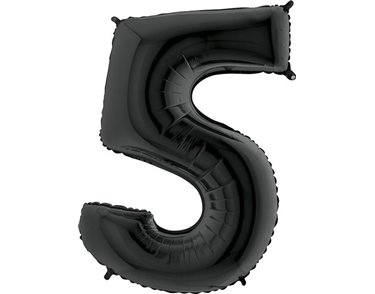 40IN BLACK NUMBER 5 BLACK BALLOON