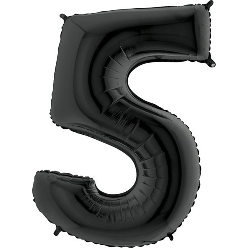 40IN BLACK NUMBER 5 BLACK BALLOON