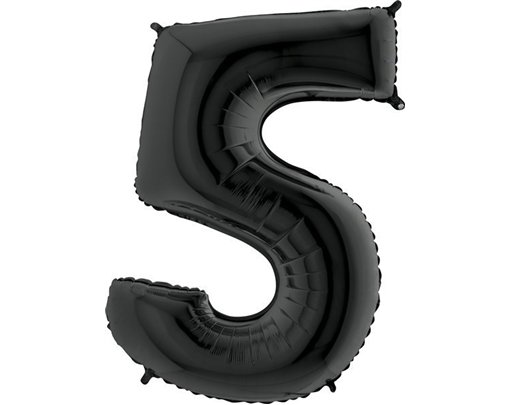 40IN BLACK NUMBER 5 BLACK BALLOON