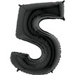 40IN BLACK NUMBER 5 BLACK BALLOON