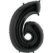 40IN BLACK NUMBER 6 FOIL BALLOON