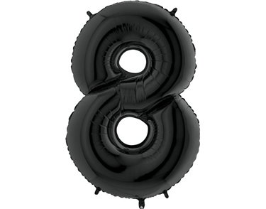 40IN BLACK NUMBER 8 FOIL BALLOON