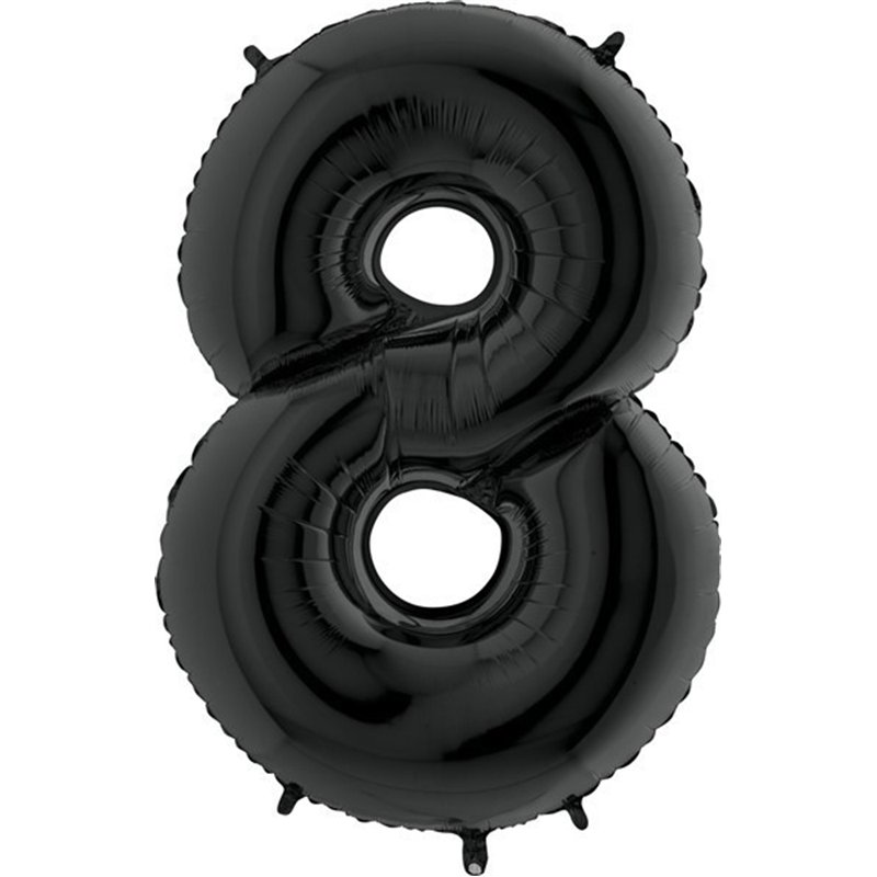 40IN BLACK NUMBER 8 FOIL BALLOON
