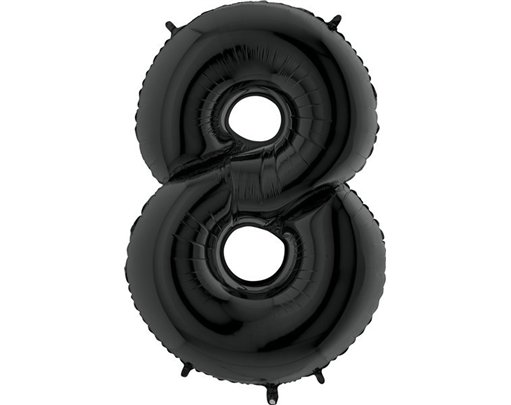 40IN BLACK NUMBER 8 FOIL BALLOON