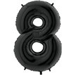 40IN BLACK NUMBER 8 FOIL BALLOON