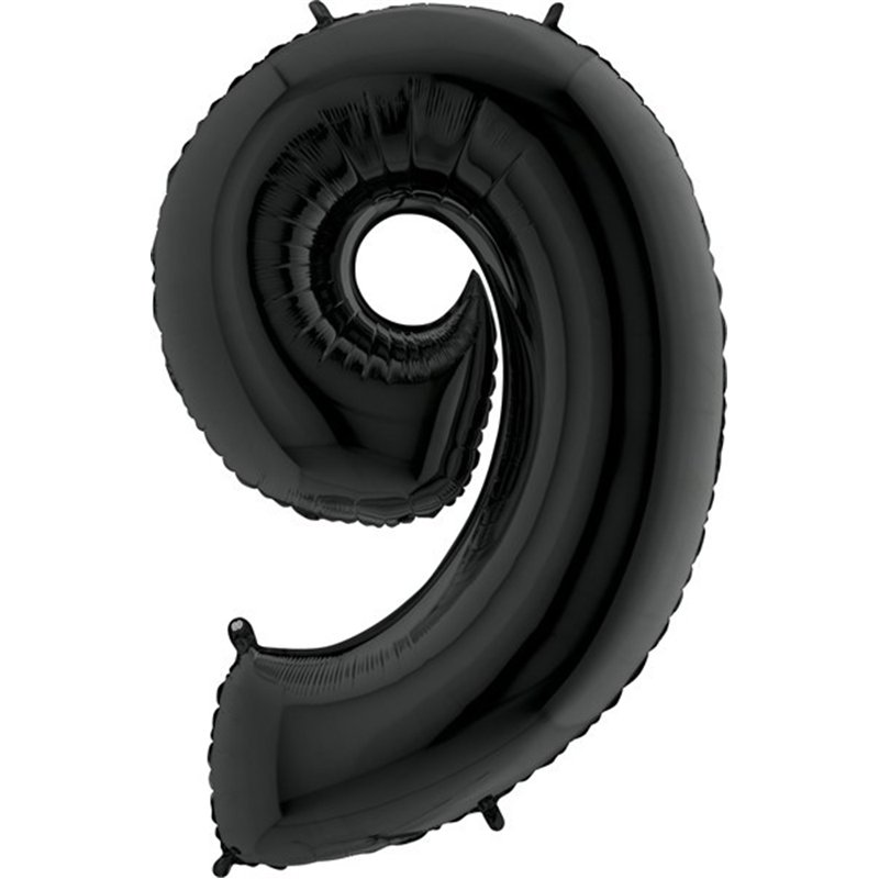 40IN BLACK NUMBER 9 FOIL BALLOON