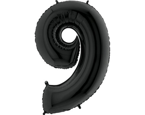 40IN BLACK NUMBER 9 FOIL BALLOON