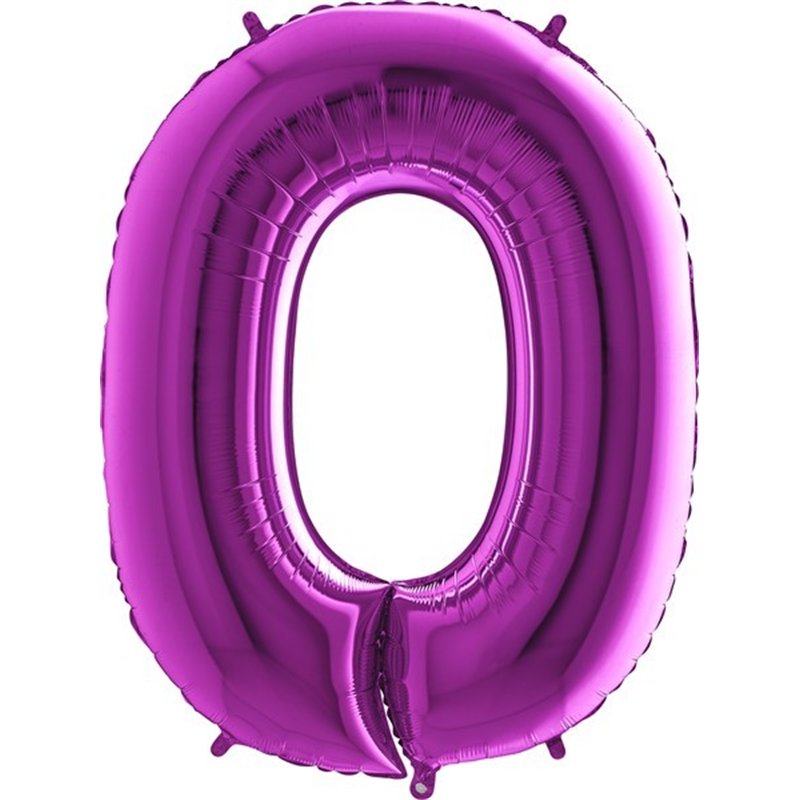 40IN PURPLE NUMBER 0 FOIL BALLOON