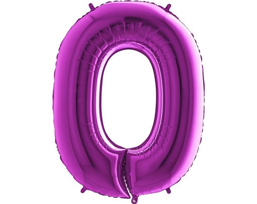 40IN PURPLE NUMBER 0 FOIL BALLOON