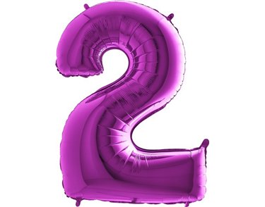 40IN PURPLE NUMBER 2 FOIL BALLOON