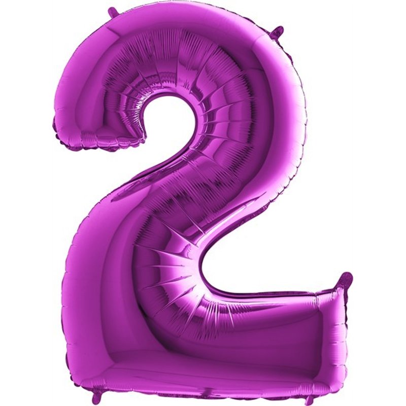 40IN PURPLE NUMBER 2 FOIL BALLOON