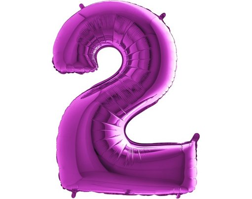 40IN PURPLE NUMBER 2 FOIL BALLOON