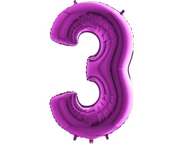40IN PURPLE NUMBER 3 FOIL BALLOON