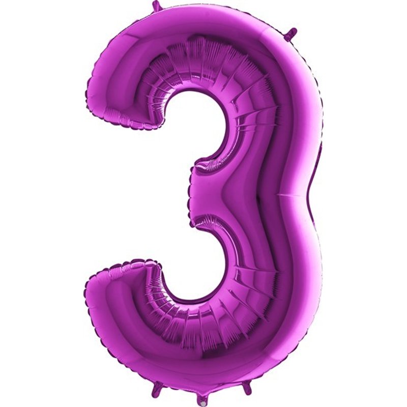 40IN PURPLE NUMBER 3 FOIL BALLOON