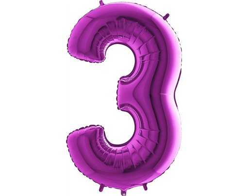 40IN PURPLE NUMBER 3 FOIL BALLOON
